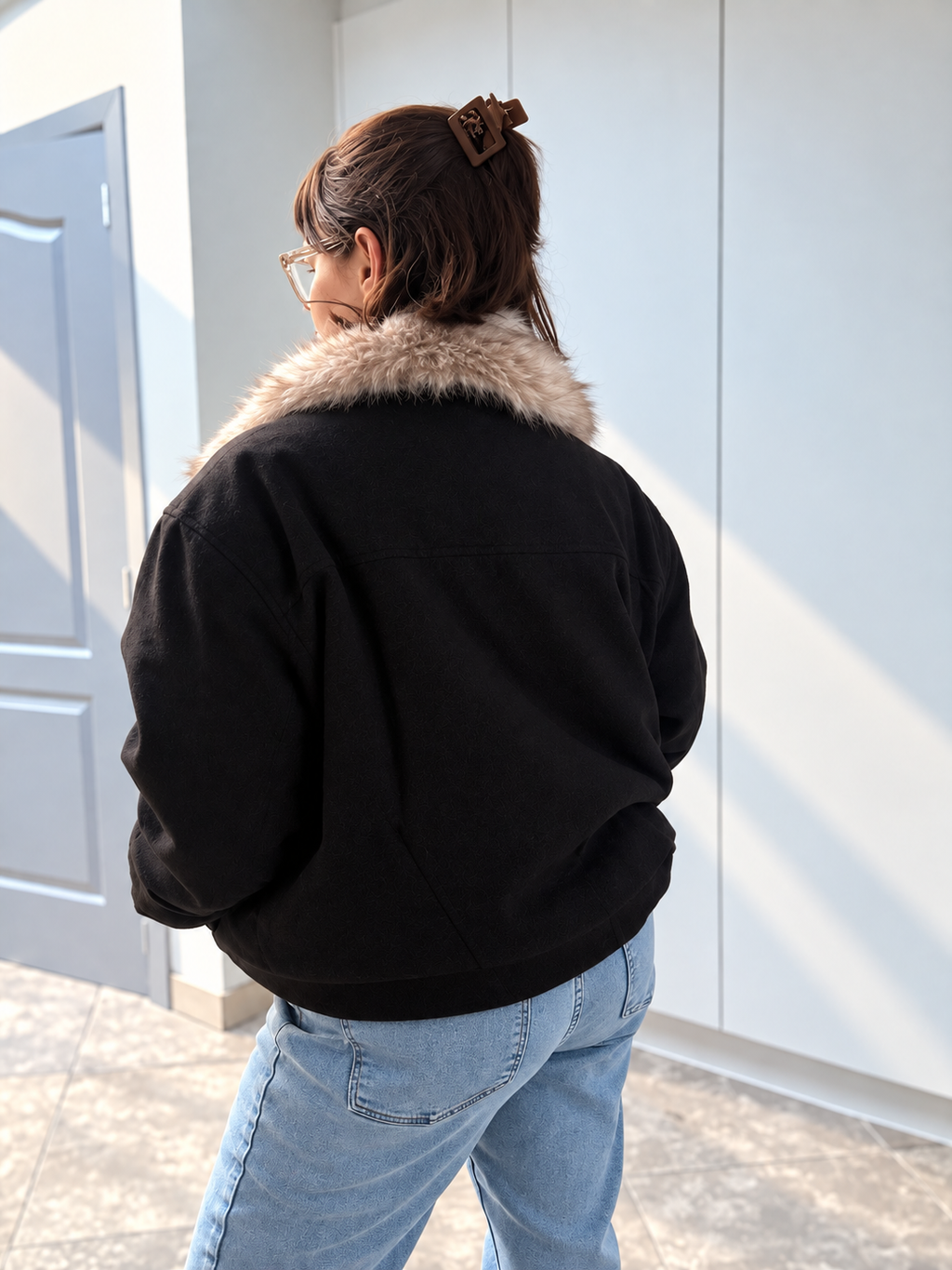 [plus size ] Bella Omkeerbare Faux Fur Jas