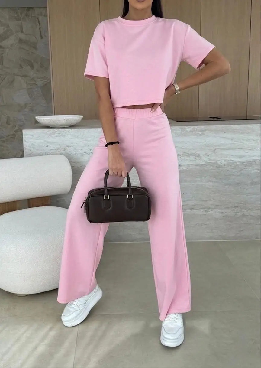Set broek en t-shirt in viscose
