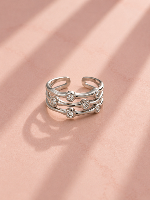 zilverkleurige ring