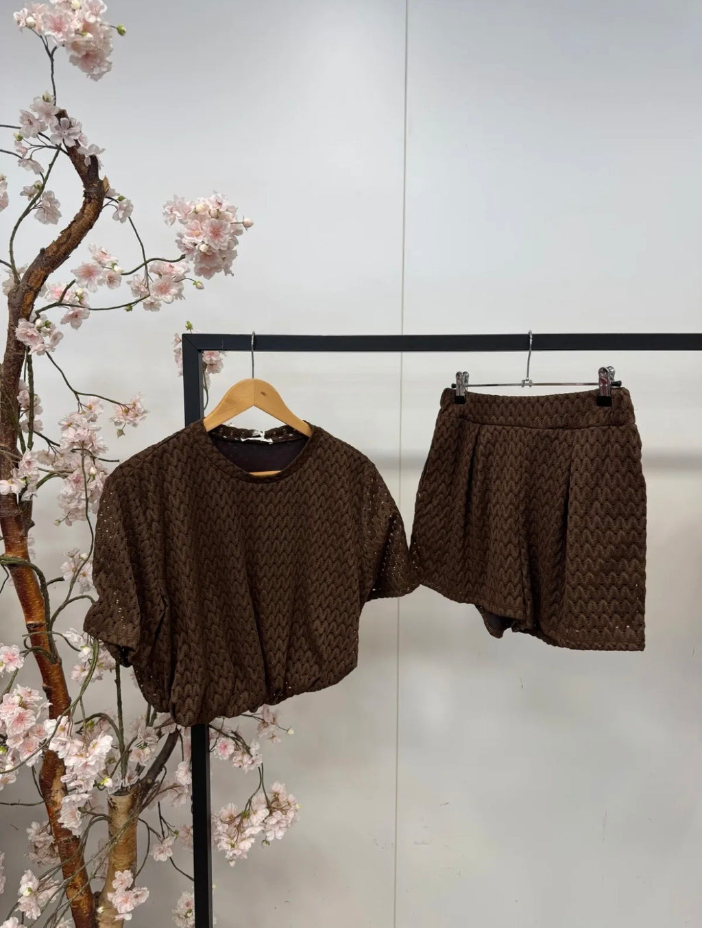 bruin setje met short