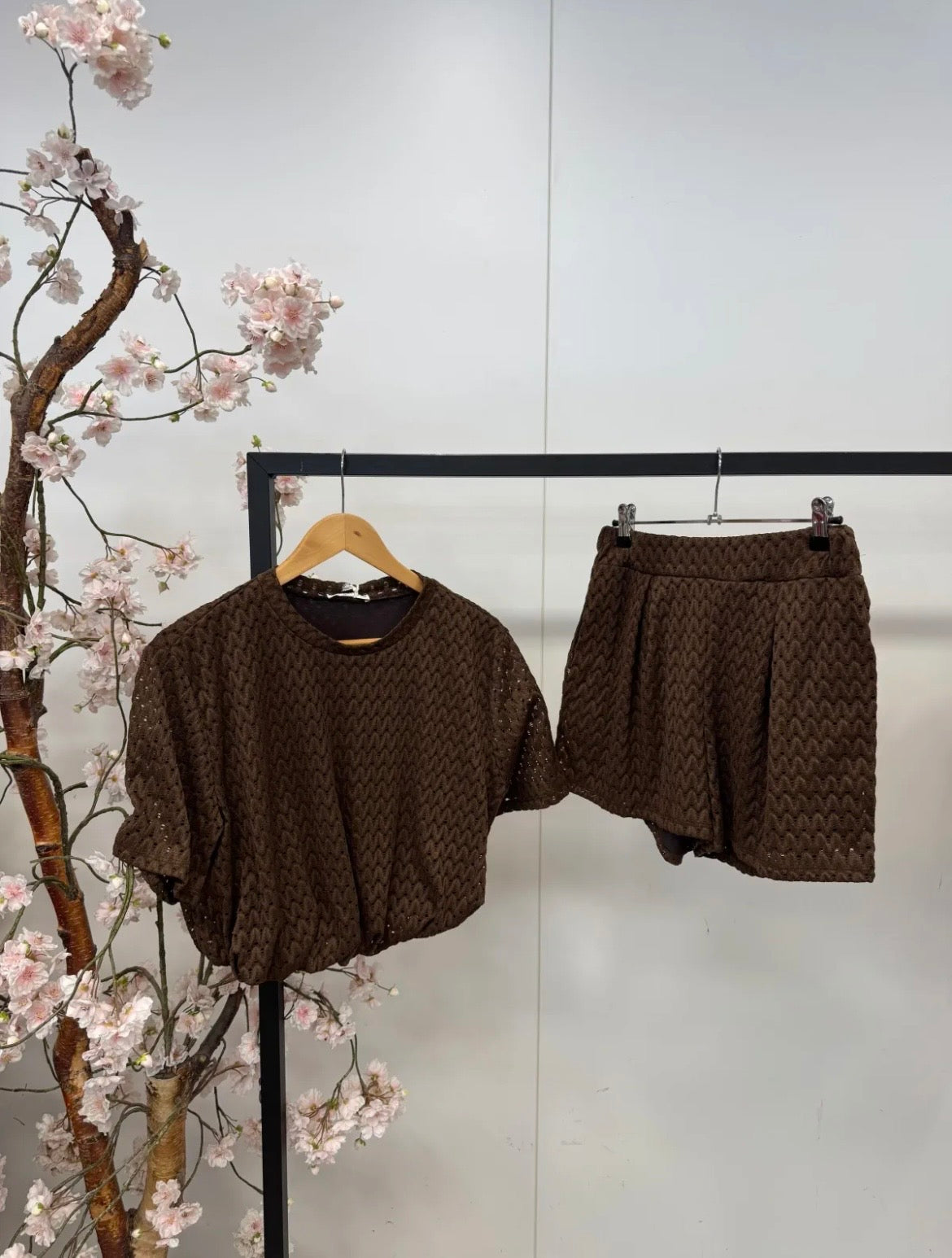 bruin setje met short