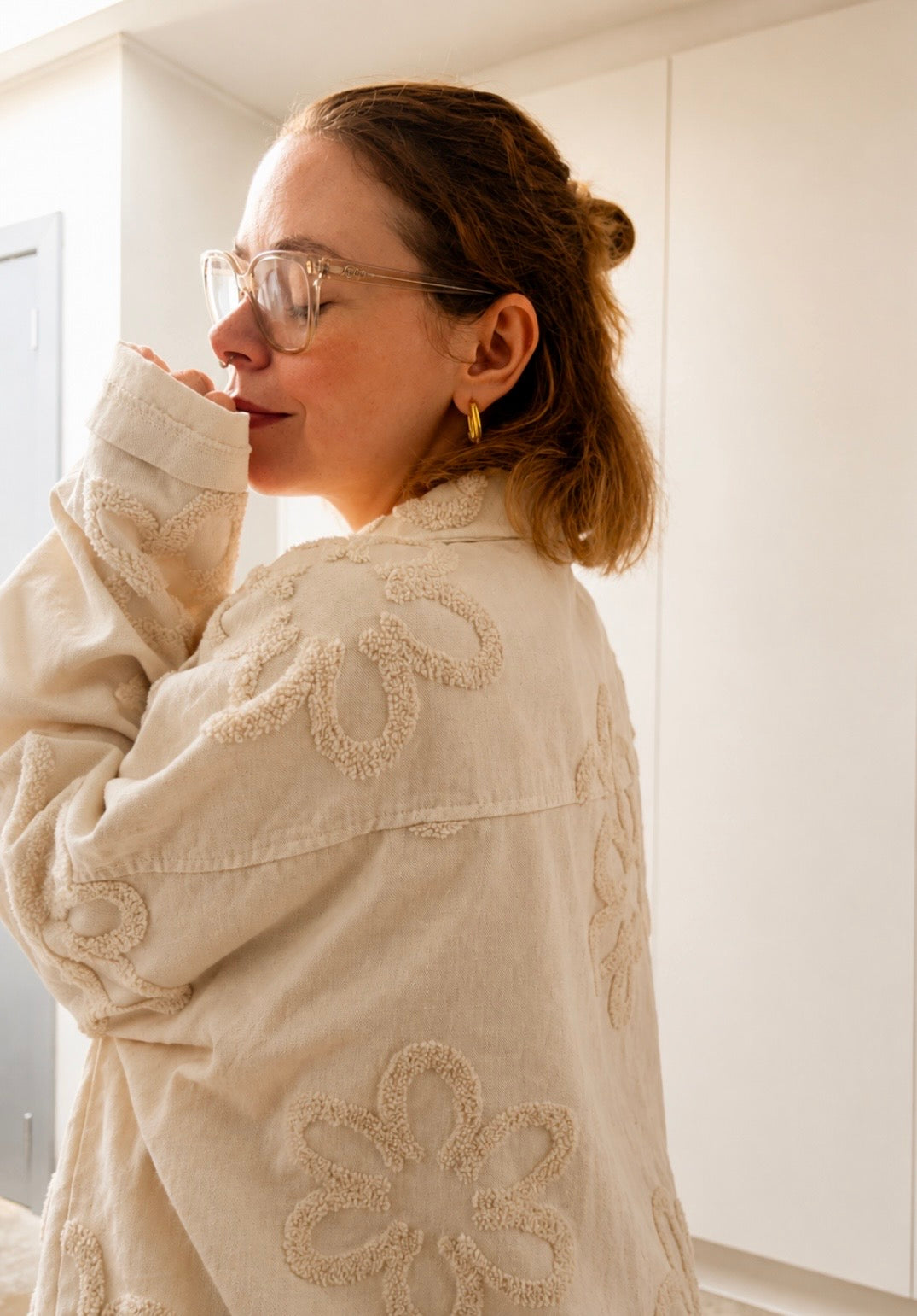 [Plus size] vest met bloemen